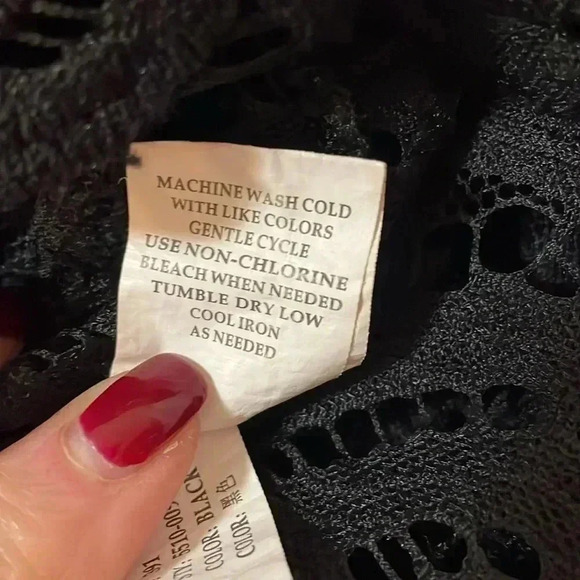 Blue Island Women’s Small Black Lacy Swim Nylon Coverup - Picture 9 of 10